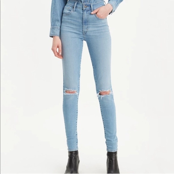 Levi’s Mile High Super skinny jeans distressed stretch denim pants - Picture 1 of 8
